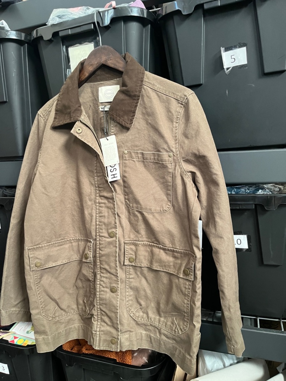 NWT Stoosh Women’s Brown Barn Canvas Work Jacket  Corduroy Collar Chore Medium - Picture 4 of 14